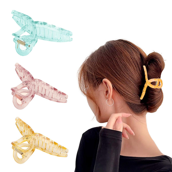 ACRYLIC BUTTERFLY HAIR CLUTCHER (SET OF 3)