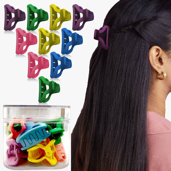MULTICOLOURED SMALL HAIR CLAMPS WITH BOX (SET OF 10)