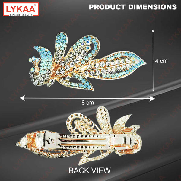MULTICOLOUR RHINESTONE EMBELLISHED HAIR BARRETTE CLIPS (SET OF 1)