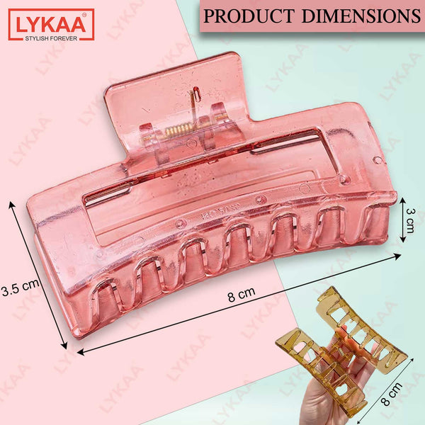 ACRYLIC RECTANGLE HAIR CLUTCHER (SET OF 3)
