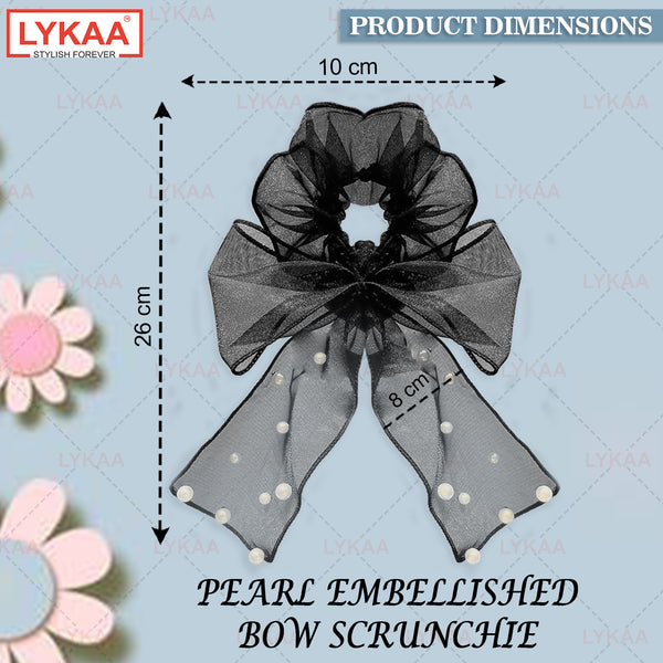 PEARL BOW SCRUNCHIES
