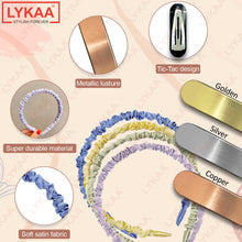 4 RUSHED SATIN HAIR BAND + 3 METALLIC LUSTRE TIC TAC CLIPS