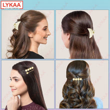GOLDEN HAIR PIN WITH PEARLS (SET OF 5)+ WHITE PEARL SMALL CLUTCHER- MULTIDESIGN (SET OF 5)