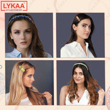4 RUSHED SATIN HAIR BAND + 3 METALLIC LUSTRE TIC TAC CLIPS