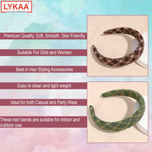 CHECK FABRIC PUFF HAIR BAND (SET OF 2)