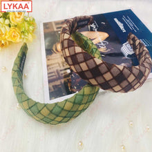 CHECK FABRIC PUFF HAIR BAND (SET OF 2)