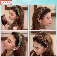 CHECK FABRIC PUFF HAIR BAND (SET OF 2)
