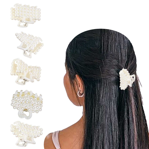 WHITE PEARL CLUTCHER MEDIUM SIZE- MULTIDESIGN (SET OF 5)
