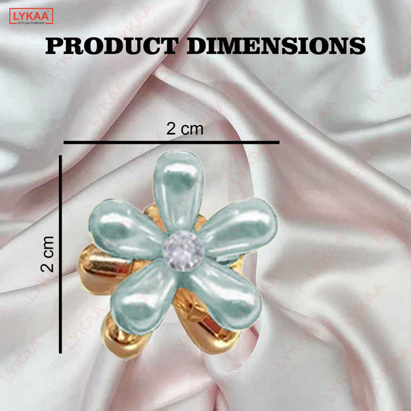 FLORAL PEARL HAIR CLAMPS (SET OF 10)