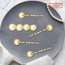 GOLDEN HAIR PIN WITH PEARLS (SET OF 5)