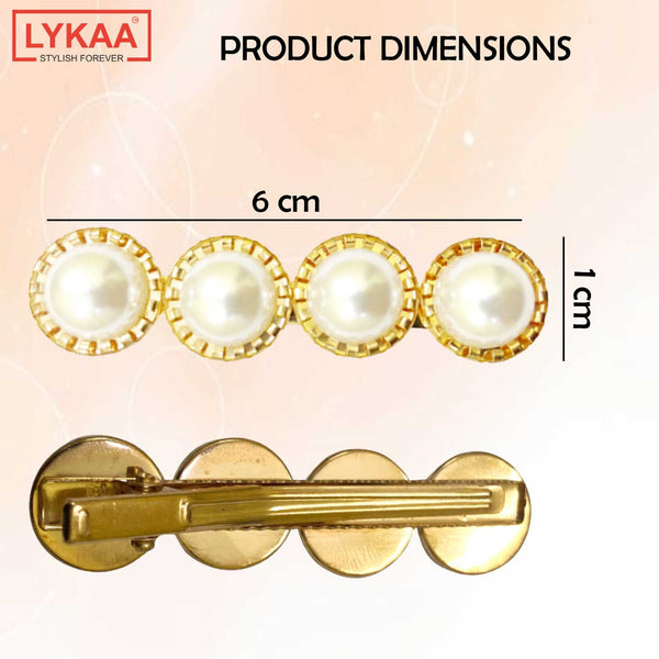 GOLDEN HAIR PIN WITH PEARLS (SET OF 5)
