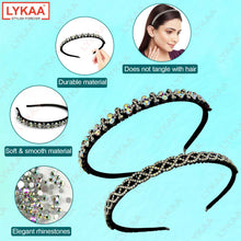 SWAROSKI BLACK HAIR BAND (SET OF 2)