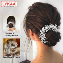CRYSTAL AND PEARL EMBELLISHED PARTYWEAR HAIR ACCESSORY-SILVER