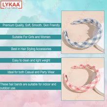 CHECK FABRIC PUFF HAIR BAND (SET OF 2)