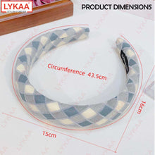 CHECK FABRIC PUFF HAIR BAND (SET OF 2)