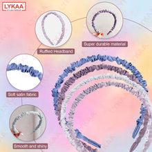 RUSHED SATIN HAIR BAND (SET OF 4)