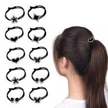 BLACK AND SILVER RUBBER BAND (PACK OF 10)