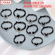 BLACK AND SILVER RUBBER BAND (PACK OF 10)