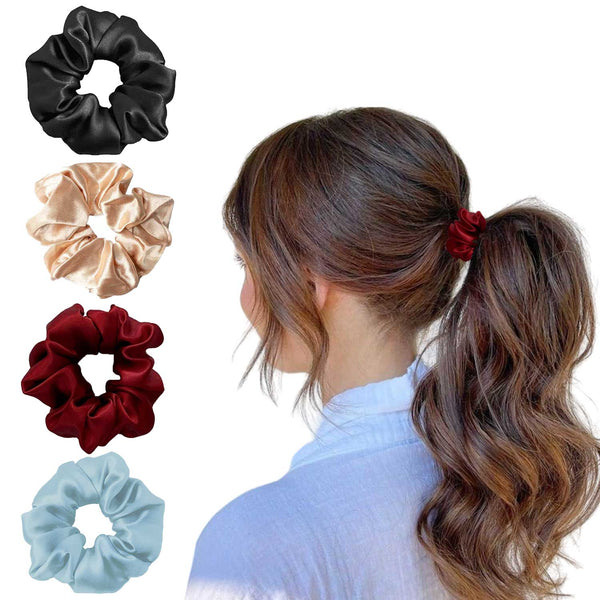 SATIN SRUNCHIES (SET OF 4)