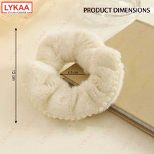 FUR AND PEARL SCRUNCHIES (SET OF 3)