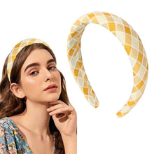 CHECK FABRIC PUFF HAIR BAND (SET OF 2)