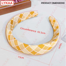 CHECK FABRIC PUFF HAIR BAND (SET OF 2)