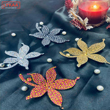 SWAROSKY EMBELLISHED FLORAL PARTY WEAR CLIP - MULTICOLOUR (SET OF 3)