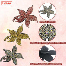 SWAROSKY EMBELLISHED FLORAL PARTY WEAR CLIP - MULTICOLOUR (SET OF 3)