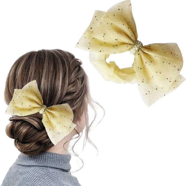 EMBELLISHED SHIMMER BOW WITH RUBBER BAND "