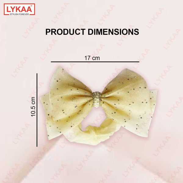 EMBELLISHED SHIMMER BOW WITH RUBBER BAND "